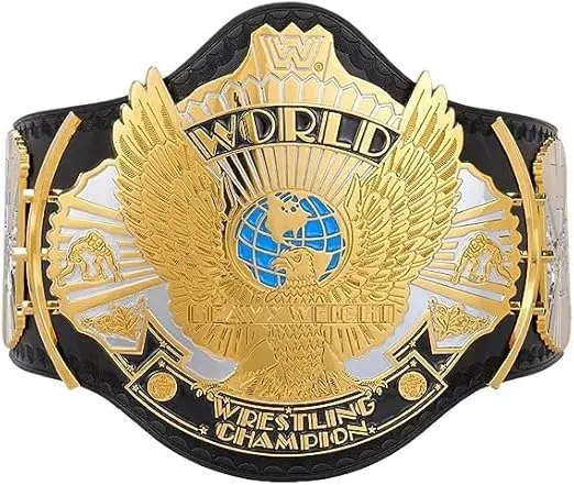 Winged Eagle Dual Championship Title Belt Replica - World Heavyweight Wrestling Championship Title Belt - Adult Size - WELL PERFORM, Black