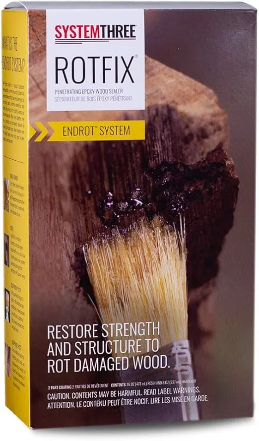 System Three Resins Rotfix Wood Restoration Rot Repair, 24-Ounce