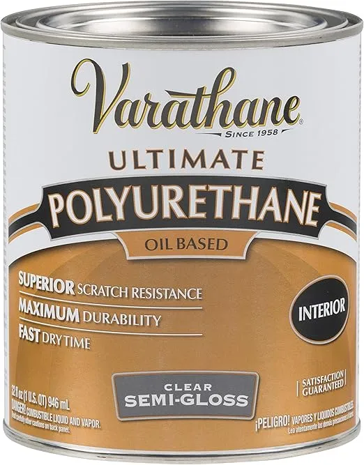 Rust-Oleum 6041H Oil-Based Ultimate Polyurethane, Quart, Semi-Gloss Finish, 32 Fl Oz