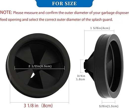 Garbage Disposal Splash Guard Collar Sink Baffle, Food Waste Disposer Accessories for Waste King, Whirlaway and GE Models (3 1/8 Inch in Diameter) by CLEESINK