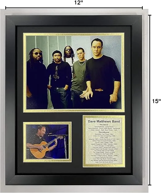 Dave Matthews Band Collectible | Framed Photo Collage Wall Art Decor - 12"x15" | Legends Never Die (16212U)