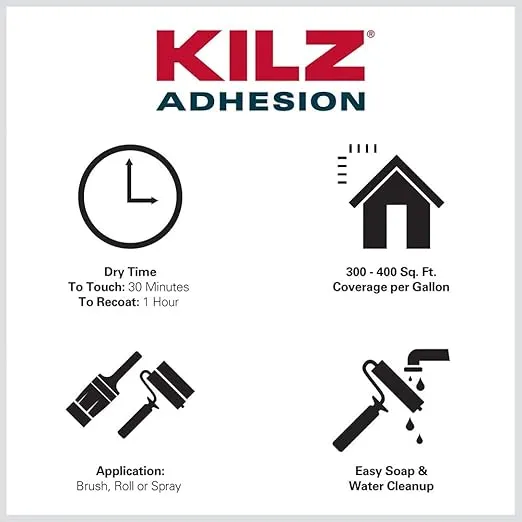 KILZ Adhesion Primer, Interior/Exterior, 1 Quart