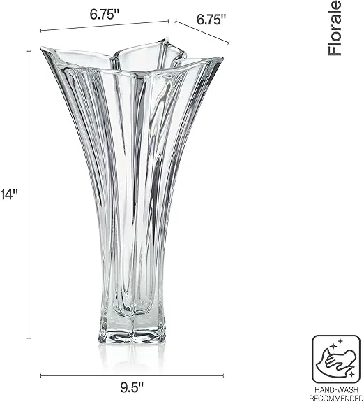 Mikasa Crystal Florale Crystal Vase, 14-Inch