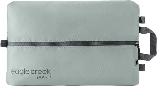 Eagle Creek Pack-It Isolate Shoe Sack - Shoe Bags for Travel with Durable, Breathable Easy-View Mesh Top, Quick-Grab Handle, & Out-of-Bag Attachment Storm Grey - Isolate (New)