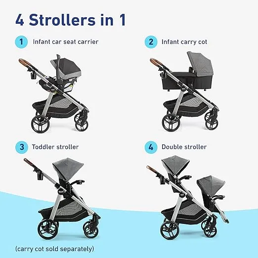 Graco Modes Nest2Grow DLX Travel System, Riordan - A Versatile Convertible Stroller & Car Seat Combo