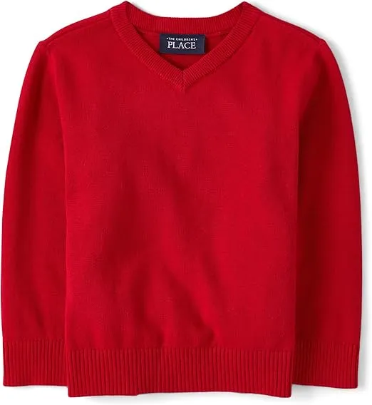 The Children's Place Baby Boys' and Toddler Pullover V-Neck Sweater