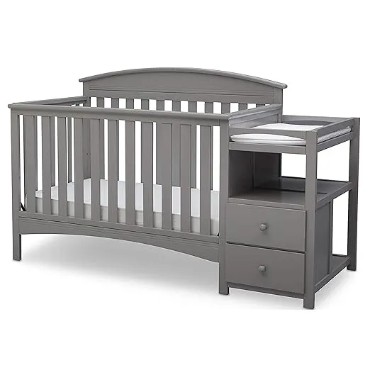 Delta Children Abby Convertible Crib and Changer, Grey