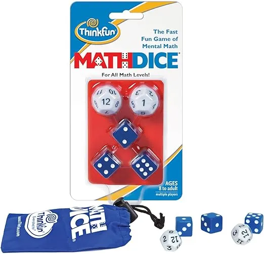 ThinkFun Math Dice - Engaging Mental Math Skill Game | Great for Kids Age 8 and Up | Fun Educational Activity | Compact and Travel-Friendly