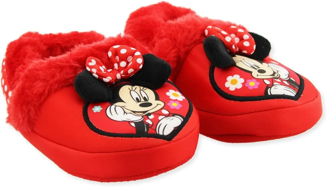 Minnie Mouse Toddler Girl's Plush A-Line Slippers