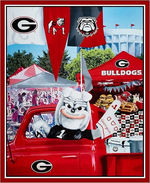 NCAA Georgia Bulldogs Digital Tailgate Cotton 36" Panel, Fabric