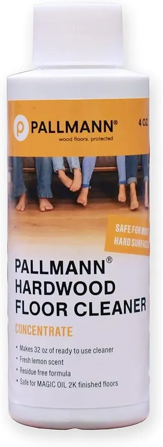 Pallmann Hardwood Floor Cleaner - 4oz Concentrated Cleaner - Makes 32oz of Cleaner - Water-based Streak-free Formula