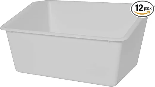 White Plastic Book Storage Bin by Creatology - Organize Books for Classroom, Playroom, Bedroom, and Library - Bulk 12 Pack