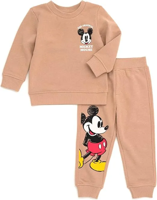 Disney Lion King Mickey Mouse Winnie the Pooh Toy Story Fleece Sweatshirt and Pants Outfit Set Newborn to Big Kid Sizes