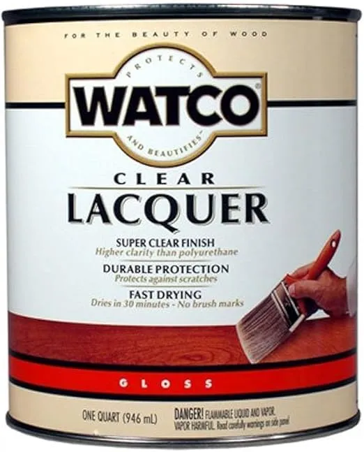 Watco Gloss 63041 Lacquer Clear Wood Finish, Quart (Pack of 1)