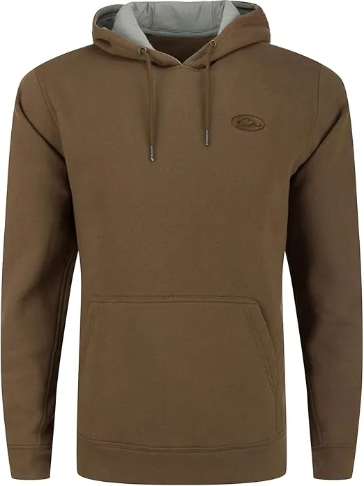 Drake Waterfowl Men's The Three End Solid Midweight Hunting Cotton Blend Stretch Hoodie with Kangaroo Pocket & Lined Hood