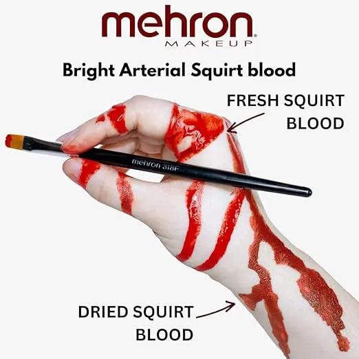 Mehron Makeup Squirt Blood | Realistic Fake Blood For Halloween Stage Blood Makeup | Made in the USA | Washable Fake Blood for Special FX, Stage & Screen, Halloween, & Cosplay (9 oz) (BRIGHT ARTERIAL)