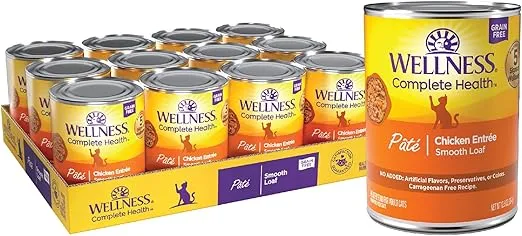 Wellness Complete Health Grain Free Canned Cat Food, Chicken Pate, 12.5 Ounces (Pack of 12)