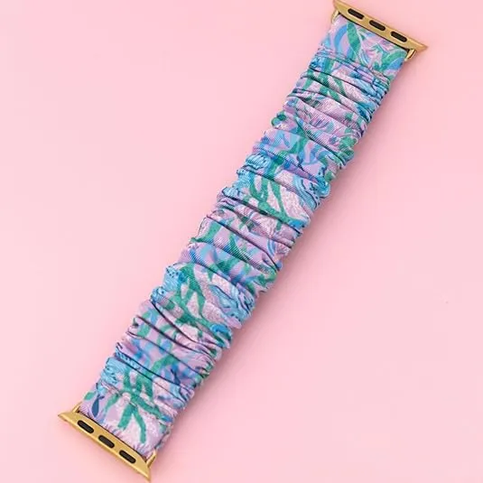 Lilly Pulitzer Scrunchie Band for Smart Watch, Sized to Fit 38mm, 40mm, 42mm, 44mm Smartwatches, Compatible with Apple Watch Series 1-6 (Secret Escape)