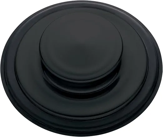 Insinkerator STP-MTBLK, Matte Black Garbage Disposal Sink Stopper Fits Standard Kitchen Drain Size of 3 1/2 Inch Diameter