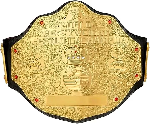 Big Gold Championship Title Belt Replica - World Heavyweight Championship Belt Replica - Adult Wrestling Belt – Leather Adjustable Strap – Champ Belts