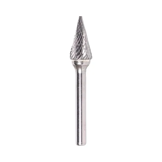 Drill America SM-1 Carbide Burr/Rotary File Cone Pointed End Double Cut for Die Grinder 1/4" Dia. x 1/2" Cut Length with 1/4" Shank and 2" Overall Length, DUL Series