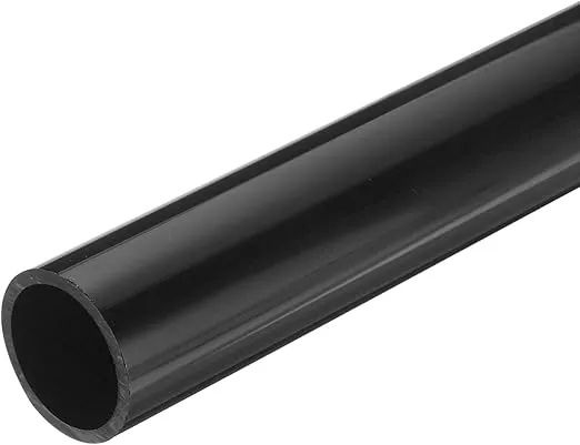 MECCANIXITY PVC Rigid Tube Round Pipe Tubing Hardware Tubing 27.2mm ID 32mm OD 20cm/8" Length Black High Impact for Water Pipe, Crafts, Cable Sleeve