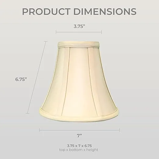 Royal Designs, Inc. True Bell Lamp Shade with Round Clip, Beige, 3.75" x 7" x 6.75" (BSO-704RC-7BG)