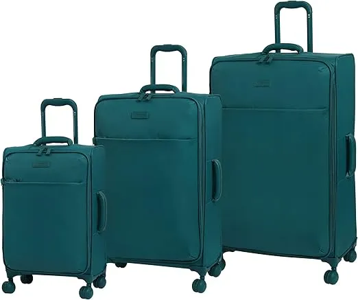 it luggage Lustrous Lightweight Expandable Spinner Wheels, Harbor Blue, 3-Piece Set (22/28/32)