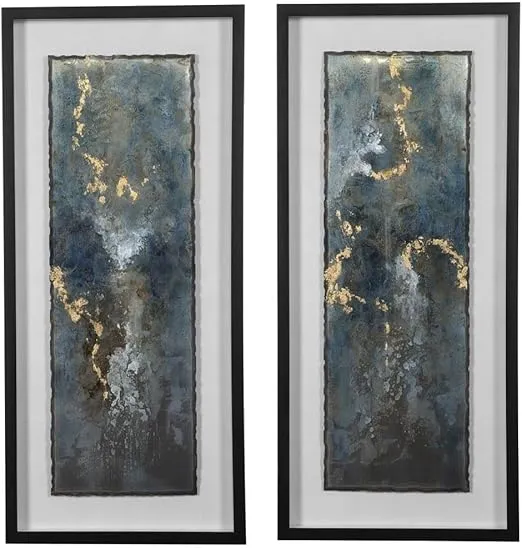 Glimmering Agate - 43.5 Inch Abstract Print (Set of 2)