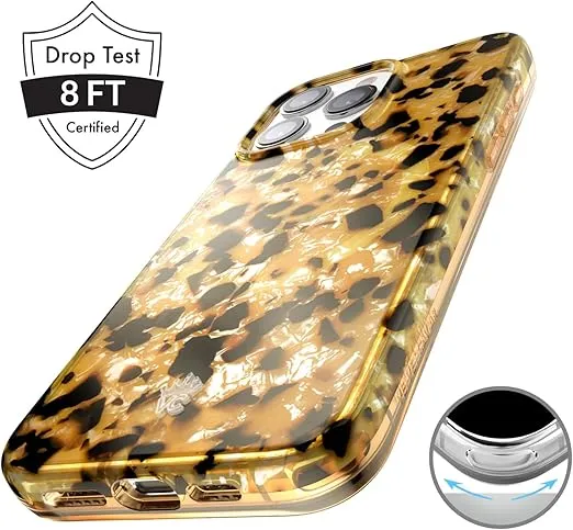 Velvet Caviar Tortoise Shell Phone Case for iPhone 15 PRO - Compatible with MagSafe - Luxury Designer Cases [8ft Drop Tested] - Blonde Tort