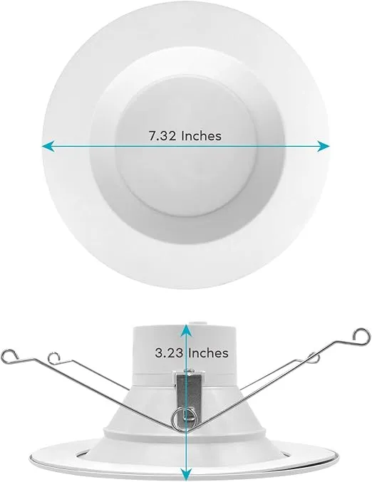 LUXRITE 5/6 Inch LED Recessed Retrofit Downlight, 14W=90W, CCT Color Selectable 2700K | 3000K | 3500K | 4000K | 5000K, Dimmable Can Light, 1100 Lumens, Wet Rated, Energy Star, Smooth Trim (6 Pack)