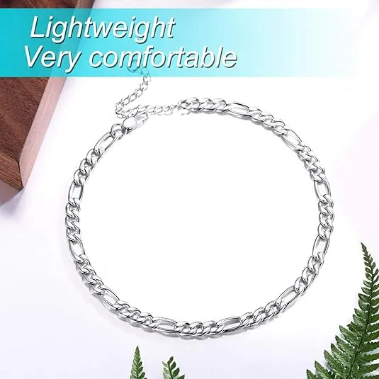 ChainsPro Resizable Anklet Chain for Women Men, Figaro/Wheat/Twist Rope/Cuban Foot Bracelet-Strong with Good Clasp-18K Gold Plated(Send Gift Box)