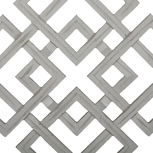 Deco 79 Wood Geometric Carved Wall Decor, 24" x 2" x 48", Gray