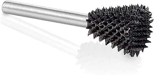 Kutzall Extreme Dove Tail Burr, 1⁄8" Shaft, Very Coarse - Woodworking Attachment for Dremel, Foredom, DeWalt, Milwaukee. Abrasive Tungsten Carbide, 3⁄8" (9.5mm) Dia. X 1⁄2" (12.7mm) Length, DTX-38-EC