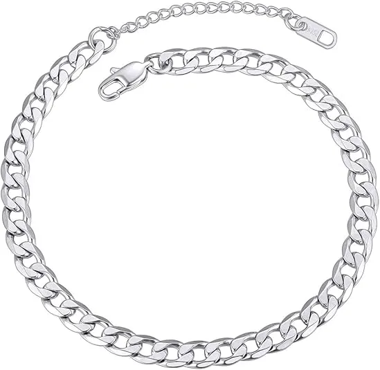 ChainsPro Resizable Anklet Chain for Women Men, Figaro/Wheat/Twist Rope/Cuban Foot Bracelet-Strong with Good Clasp-18K Gold Plated(Send Gift Box)