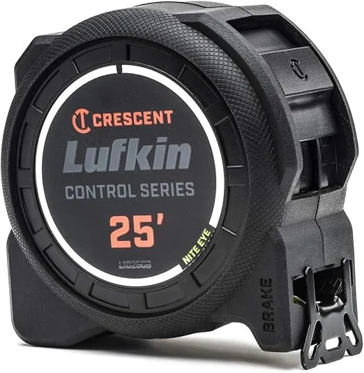 Crescent Lufkin 1-3/16 x 25' Command Control Series Black Clad Tape Measure - L1025CB