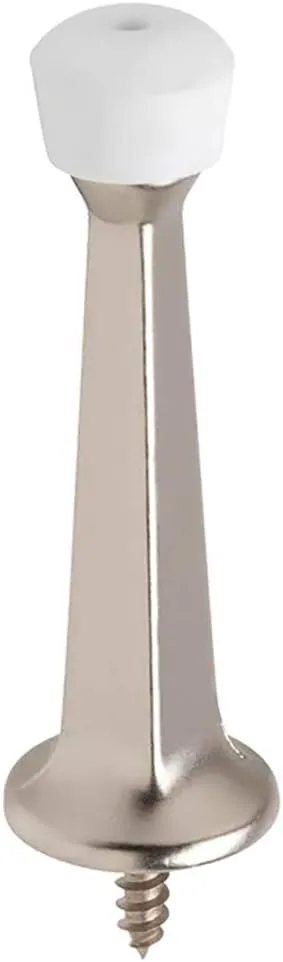 Liberty Premium Doorstop Metal Solid Rigid Door Stop Brushed 3" (Satin Nickel, 1 Pack)