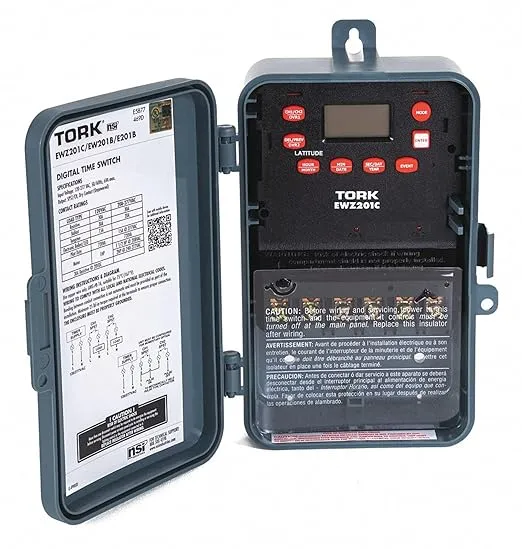 TORK EWZ201C 2 Channel 7-Day Digital SPST and Single Channel DPST Time Switch