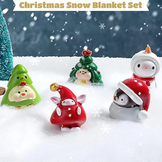 1 Pack Christmas Snow Blankets: White Blanket Artificial Snow Carpet Fake Snow Cover Blankets for Christmas Party Favors Winter Decor Village Display Scene Backdrop Decor 30 In x 4.9 Ft (1 Pack)