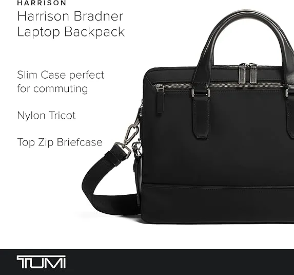 TUMI Harrison Sycamore Slim Brief - 14-Inch Laptop Briefcase - Professional Business Briefcase with Removable Shoulder Strap