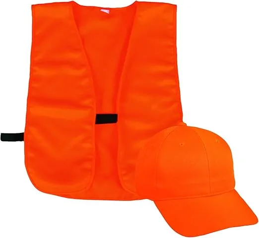 Outdoor Cap Vest and Cap Combo Youth Blaze Blaze Orange, One Size