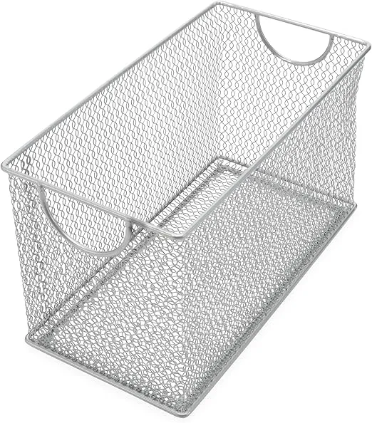 Ybm Home Mesh Storage Cd Box Deep, Silver Mesh Great for School Home or Office Supplies, Books , Computer Discs Cd's and More 1134 (1, Cd Box-11 X 5.7 X 6.3 Inches)