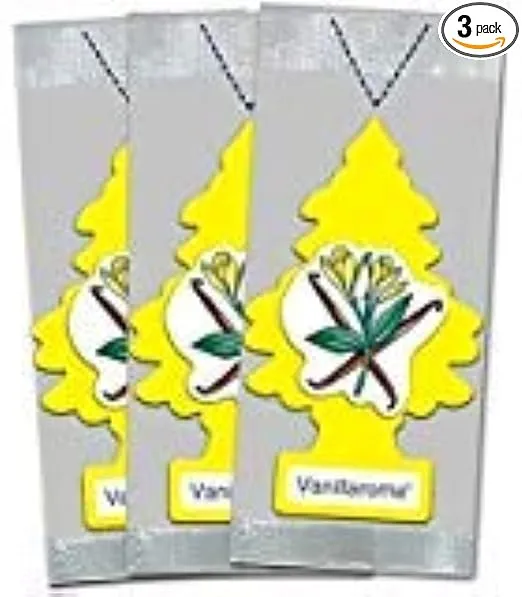 LITTLE TREES Car Air Freshener | Hanging Paper Tree for Home or Car | Vanillaroma | 3 Pack