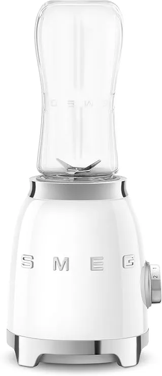 SMEG 50's Retro Style Personal Blender with Backlit Knob and Two BPA 600 ML Free bottles PBF01WHUS