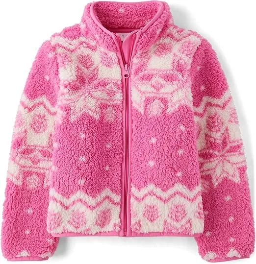 The Children's Place Girls' Cozy Sherpa Full-Zip Jacket