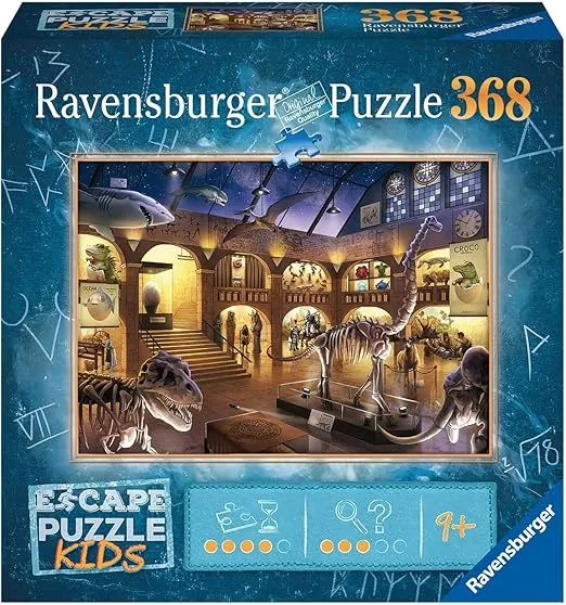 Ravensburger Museum Mysteries Escape Puzzle - 368 Piece Jigsaw for Kids | Exciting Storyline | Mathematical Riddles | Quality Materials | Climate Pledge Friendly