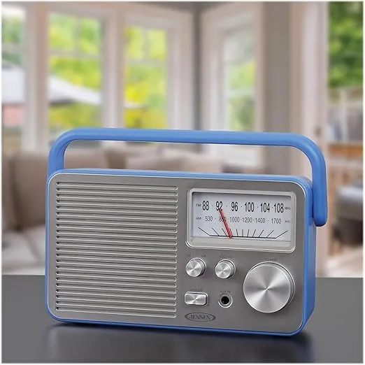 JENSEN MR-750-BL MR-750 Portable AM/FM Radio (Blue)