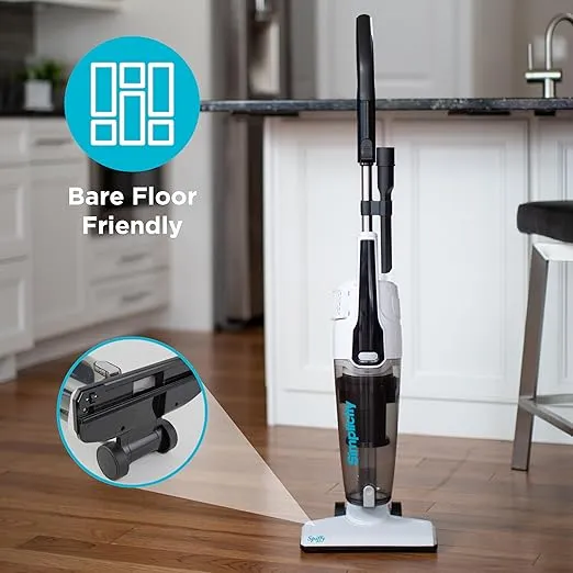 Simplicity Vacuums Corded Stick Vacuum Cleaner for Home, Bagless Vacuum with Two Speeds for Powerful Suction, Certified HEPA Vacuum, Ideal Vacuum for Hardwood and Tile Floors, S60 Spiffy