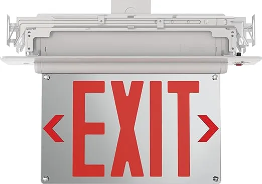 Lithonia Lighting BE W R UM M2 BE Basics Edge-Lit Exit Sign, White with Red Letters, Universal Mount