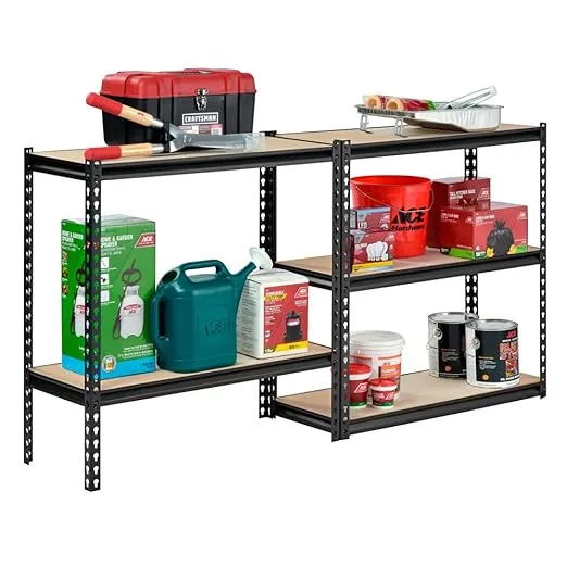 Edsal UR341472BLK Steel Storage Rack, 5 Adjustable Shelves, 72" Height x 34" Width x 14" Depth, Black